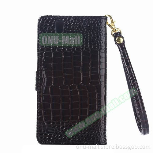 2015 New Products Wallet Style Leather Phone Case for Sony Xperia C4 with Lanyard